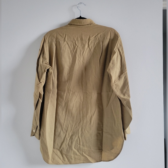 Vintage Vintage Pendleton 100% Virgin Wool Tan Shirt Single Pocket Mens Size 16 - Picture 6 of 11